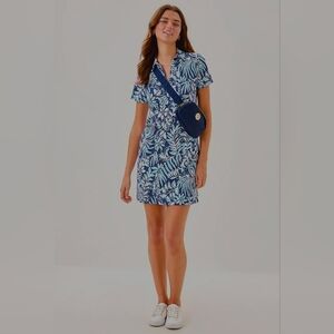 Lilly Pulitzer UPF 50+ Dune Mini Dress In Sapphire Pool Summer Shorelines XXL